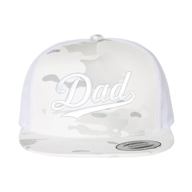 DAD White Camo Flat Bill Hat