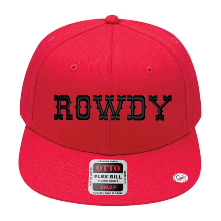 ROWDY Embroidered Young Adult/Youth Flat Bill Hat