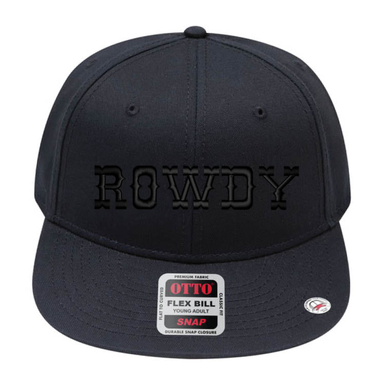 ROWDY Embroidered Young Adult/Youth Flat Bill Hat
