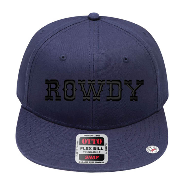 ROWDY Embroidered Young Adult/Youth Flat Bill Hat