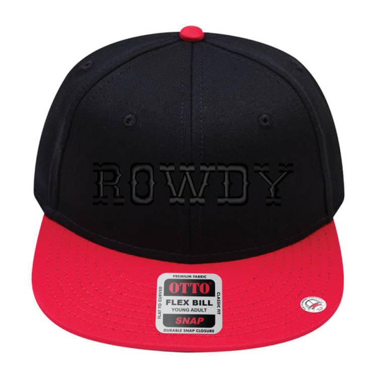 ROWDY Embroidered Young Adult/Youth Flat Bill Hat