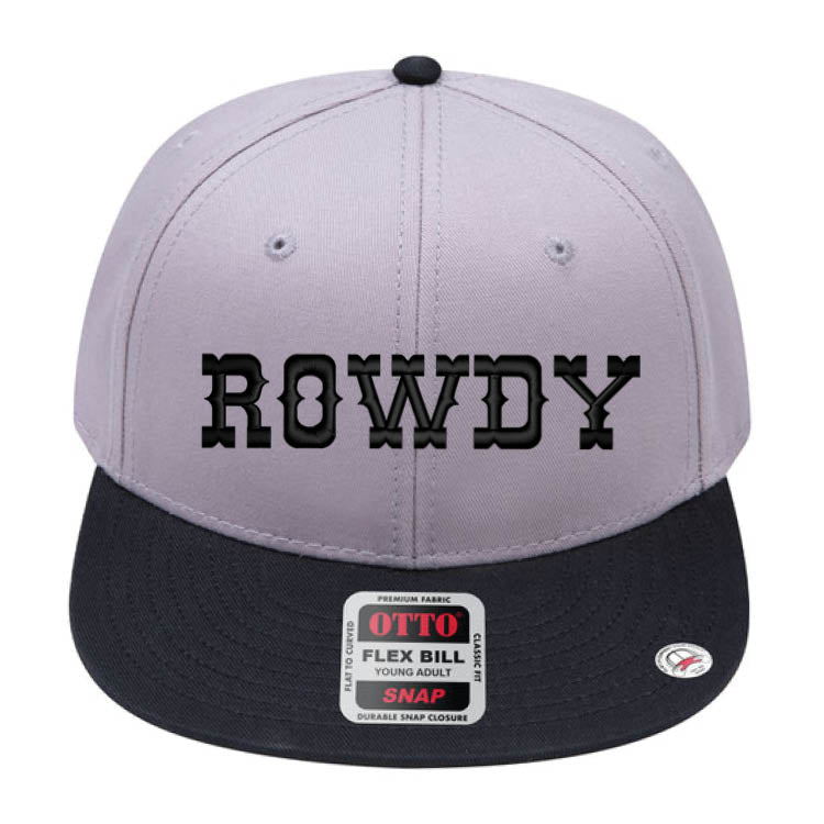 ROWDY Embroidered Young Adult/Youth Flat Bill Hat