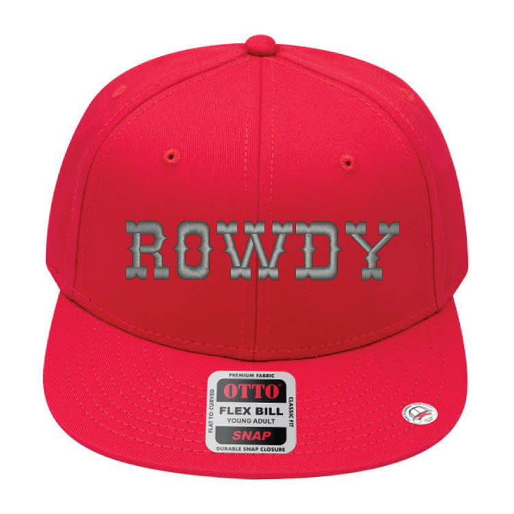 ROWDY Embroidered Young Adult/Youth Flat Bill Hat