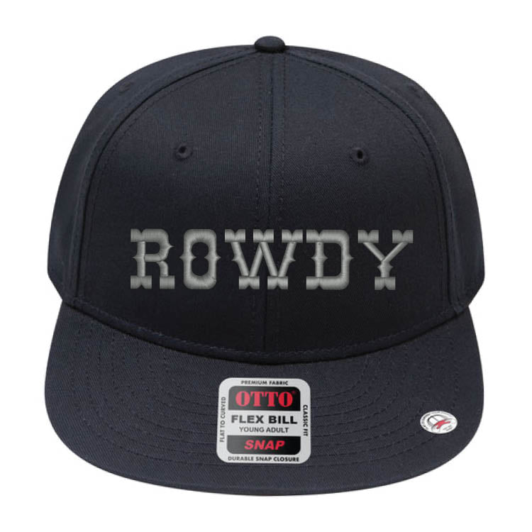 ROWDY Embroidered Young Adult/Youth Flat Bill Hat