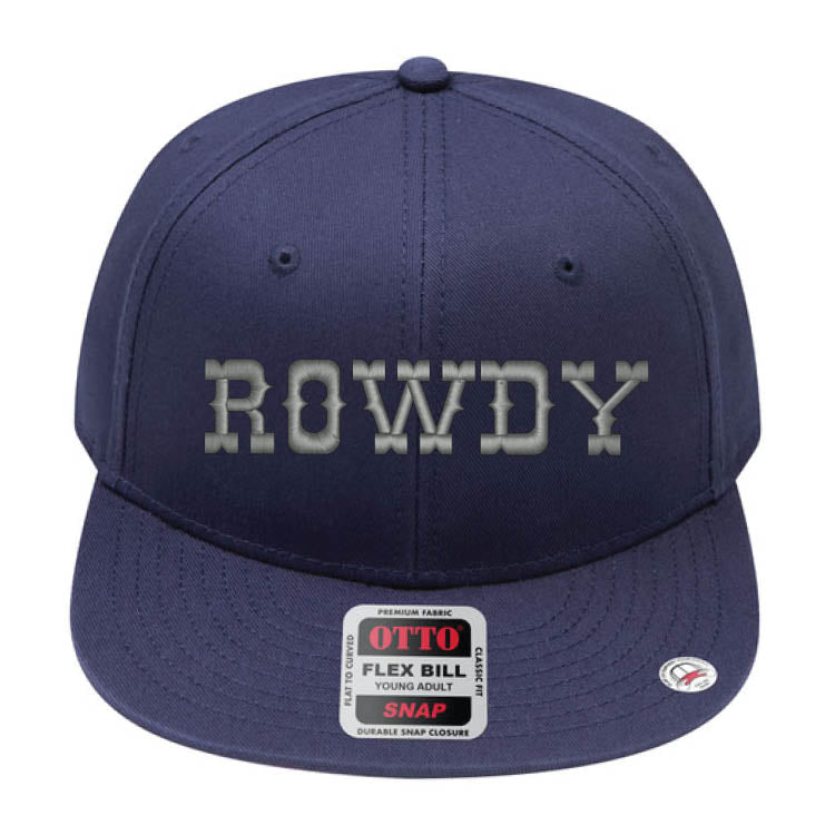 ROWDY Embroidered Young Adult/Youth Flat Bill Hat