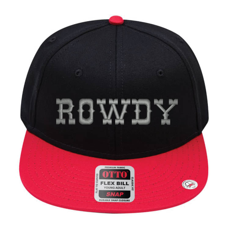 ROWDY Embroidered Young Adult/Youth Flat Bill Hat