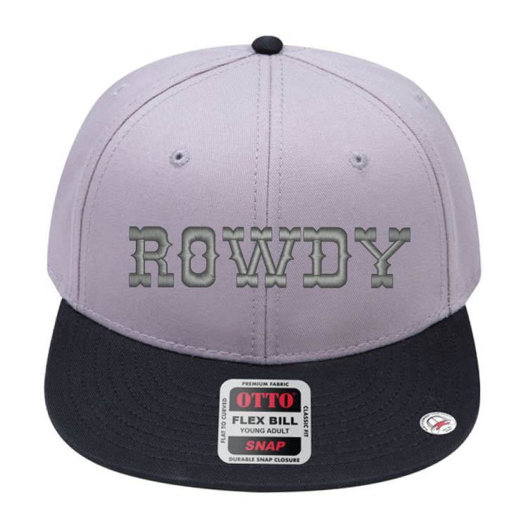 ROWDY Embroidered Young Adult/Youth Flat Bill Hat
