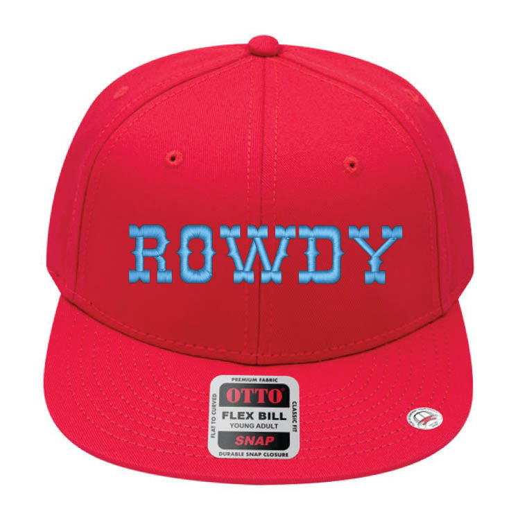 ROWDY Embroidered Young Adult/Youth Flat Bill Hat