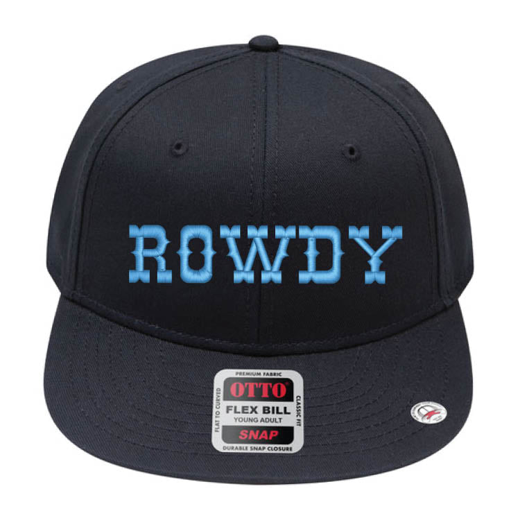 ROWDY Embroidered Young Adult/Youth Flat Bill Hat