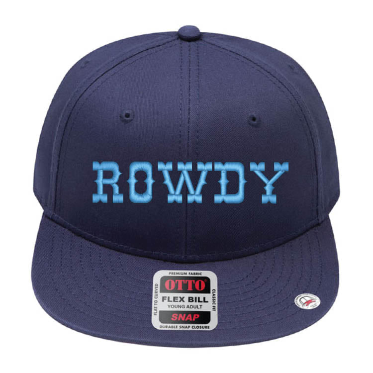 ROWDY Embroidered Young Adult/Youth Flat Bill Hat