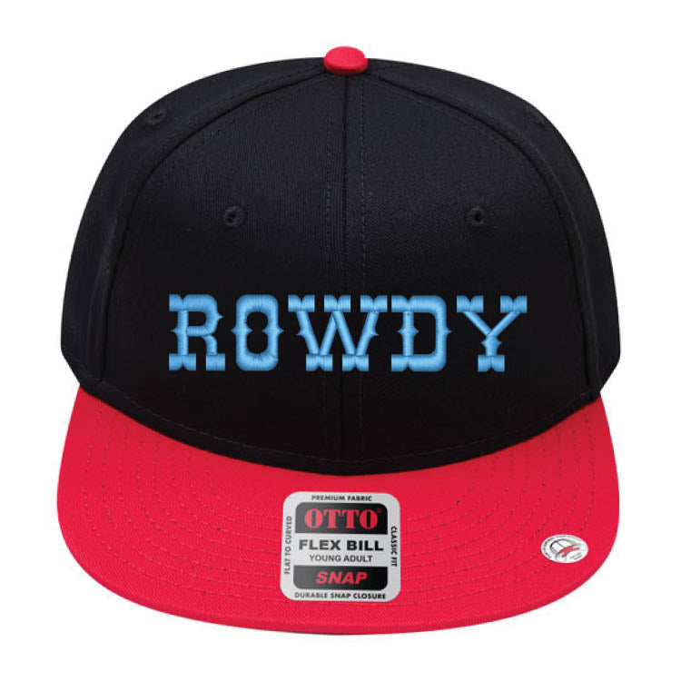 ROWDY Embroidered Young Adult/Youth Flat Bill Hat