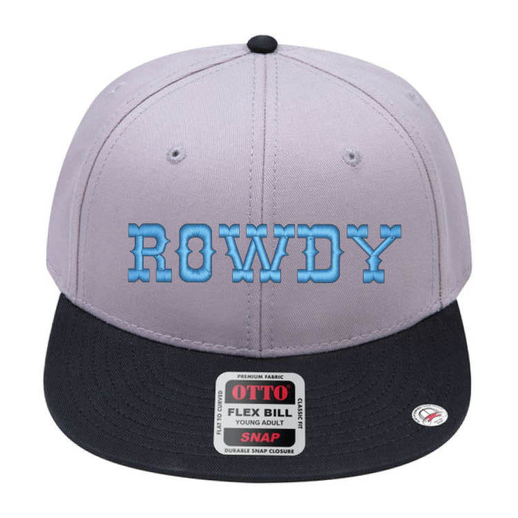 ROWDY Embroidered Young Adult/Youth Flat Bill Hat