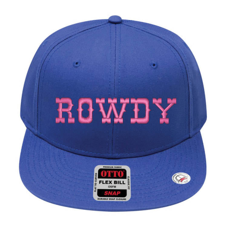 ROWDY Embroidered Young Adult/Youth Flat Bill Hat