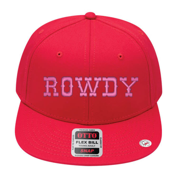 ROWDY Embroidered Young Adult/Youth Flat Bill Hat