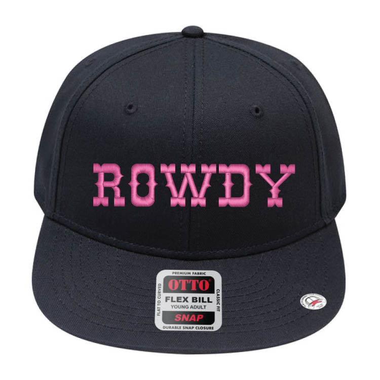 ROWDY Embroidered Young Adult/Youth Flat Bill Hat
