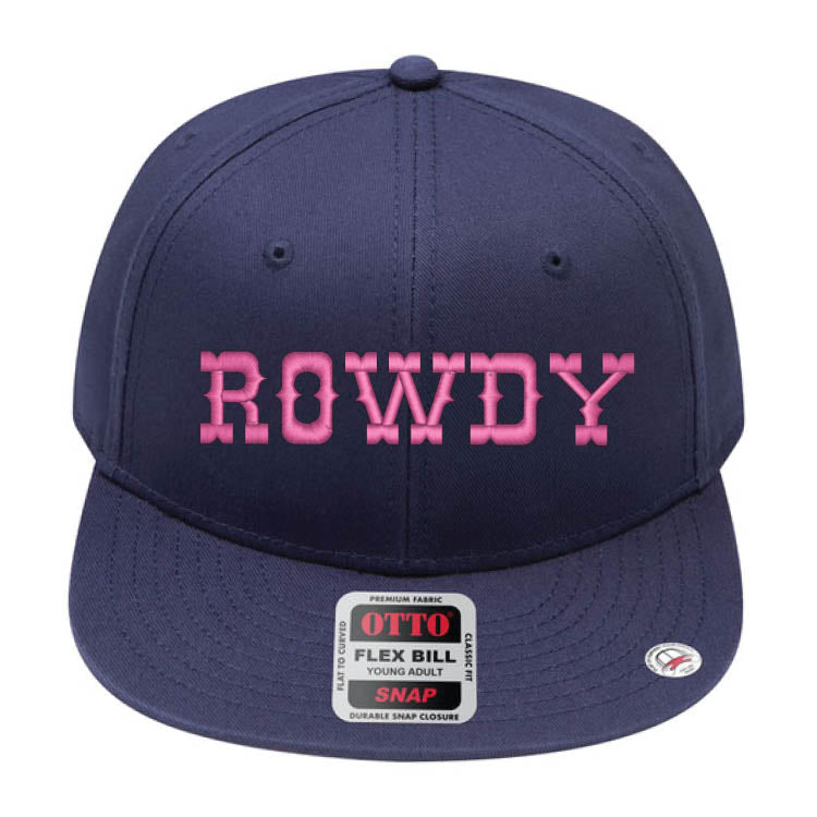 ROWDY Embroidered Young Adult/Youth Flat Bill Hat