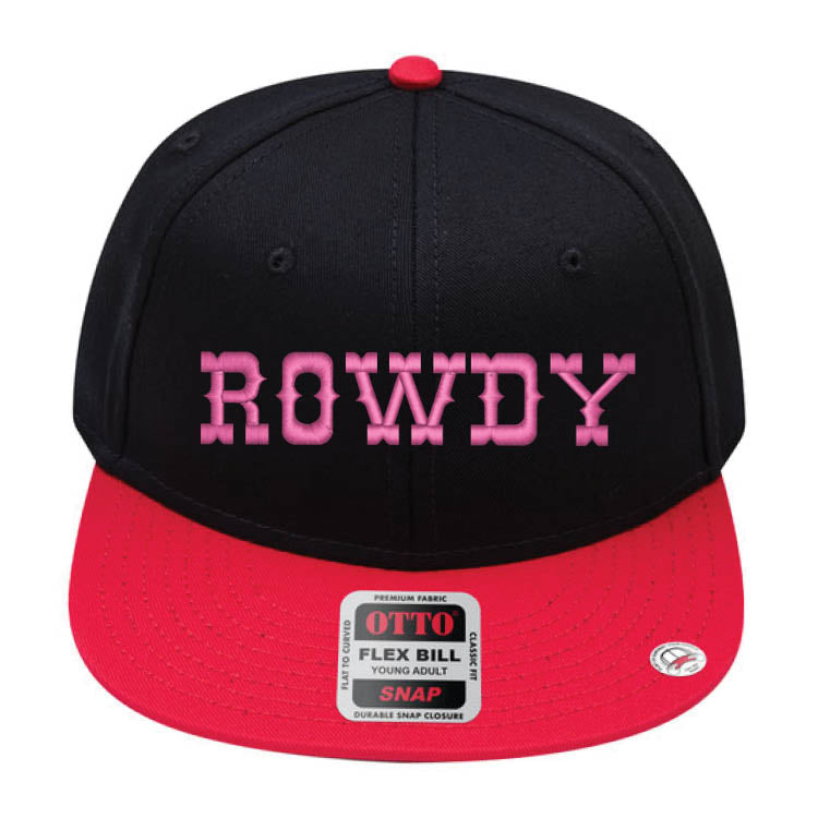 ROWDY Embroidered Young Adult/Youth Flat Bill Hat