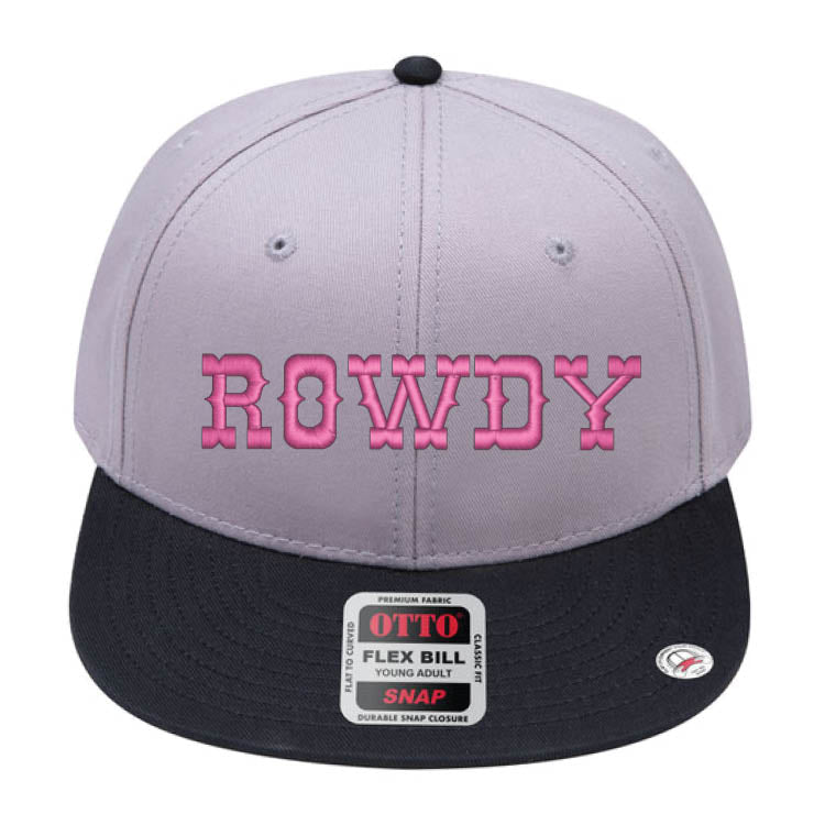 ROWDY Embroidered Young Adult/Youth Flat Bill Hat