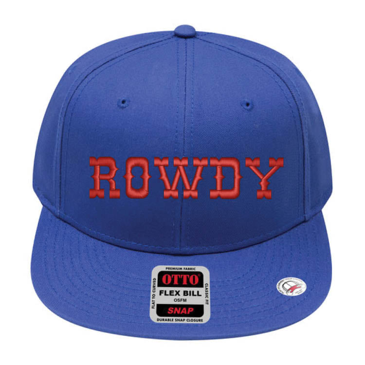 ROWDY Embroidered Young Adult/Youth Flat Bill Hat