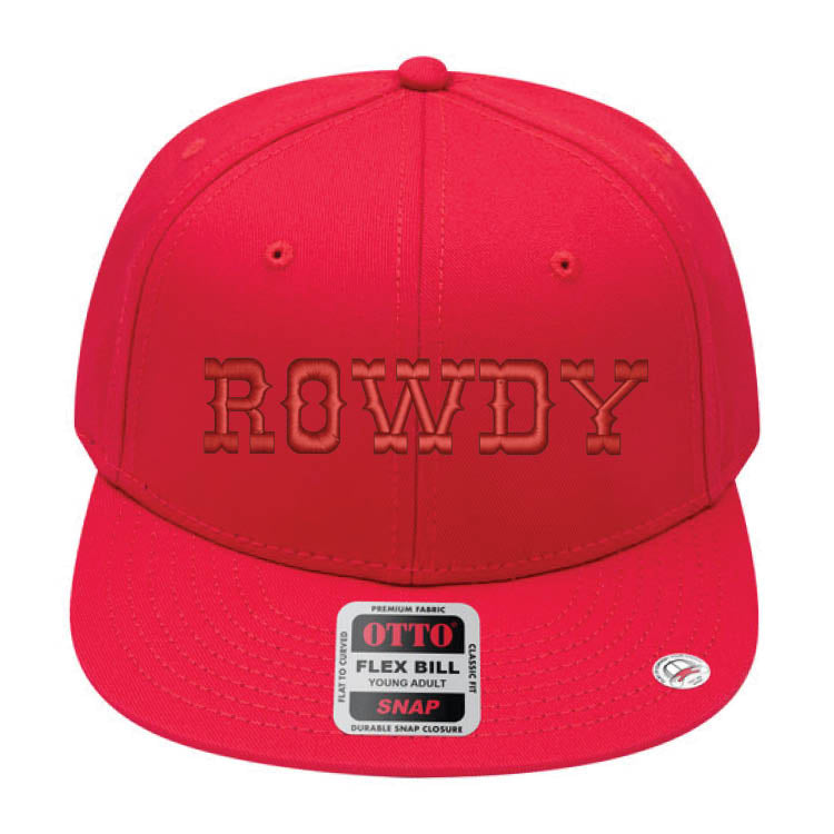 ROWDY Embroidered Young Adult/Youth Flat Bill Hat