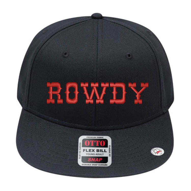ROWDY Embroidered Young Adult/Youth Flat Bill Hat
