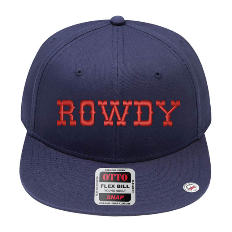 ROWDY Embroidered Young Adult/Youth Flat Bill Hat