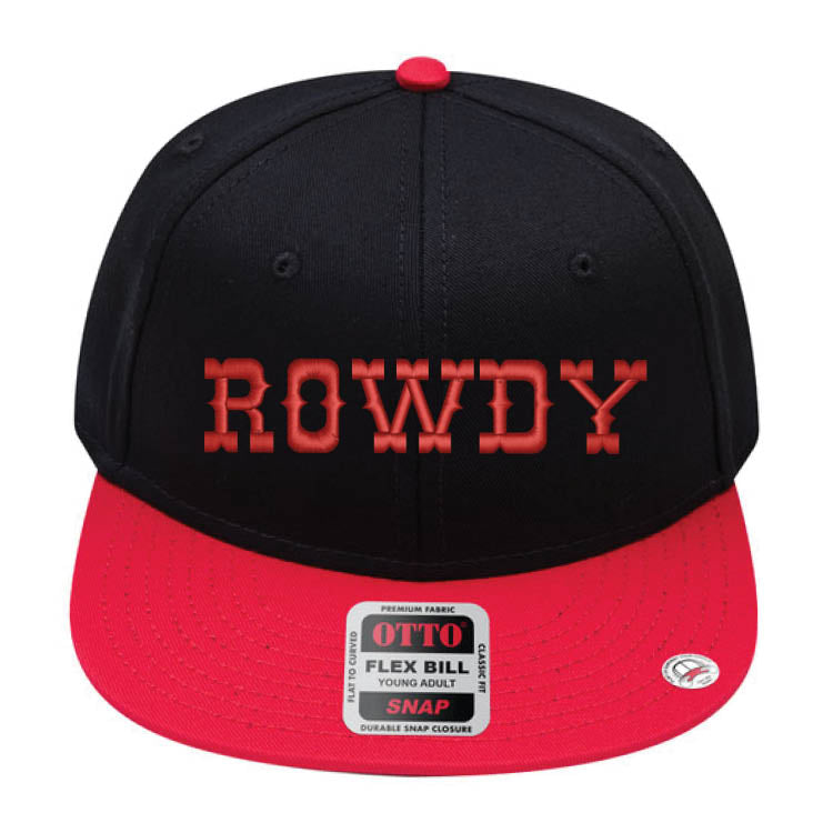 ROWDY Embroidered Young Adult/Youth Flat Bill Hat