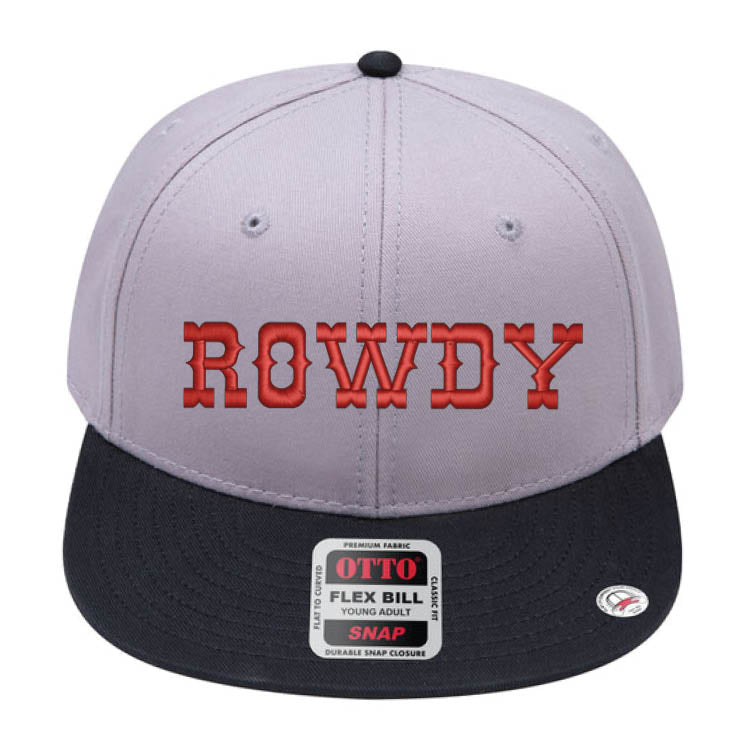 ROWDY Embroidered Young Adult/Youth Flat Bill Hat