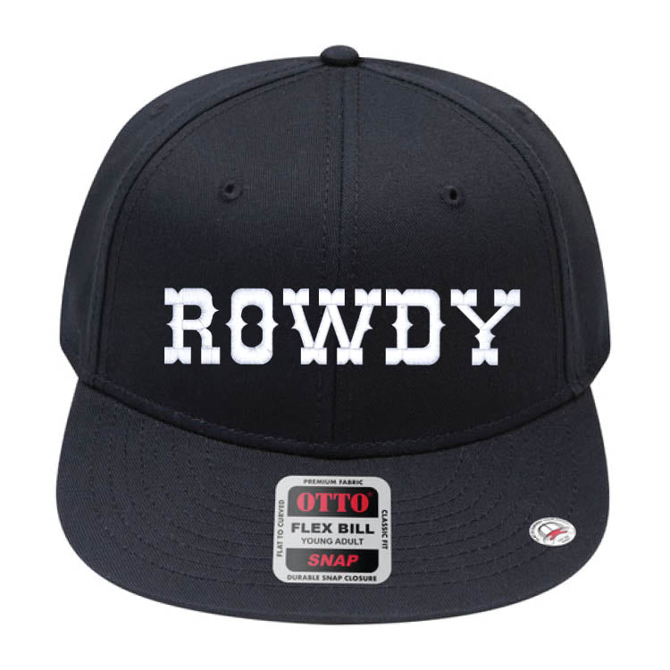 ROWDY Embroidered Young Adult/Youth Flat Bill Hat
