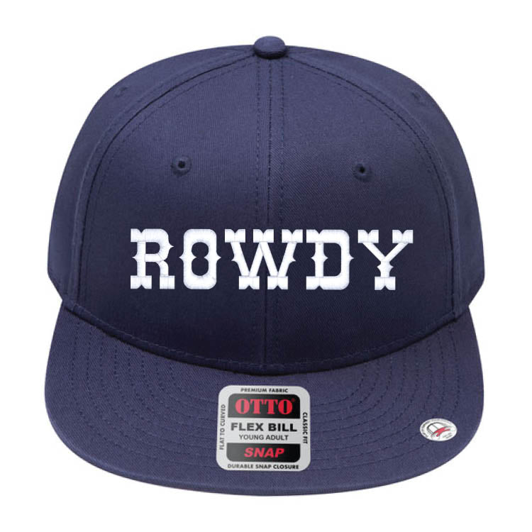 ROWDY Embroidered Young Adult/Youth Flat Bill Hat