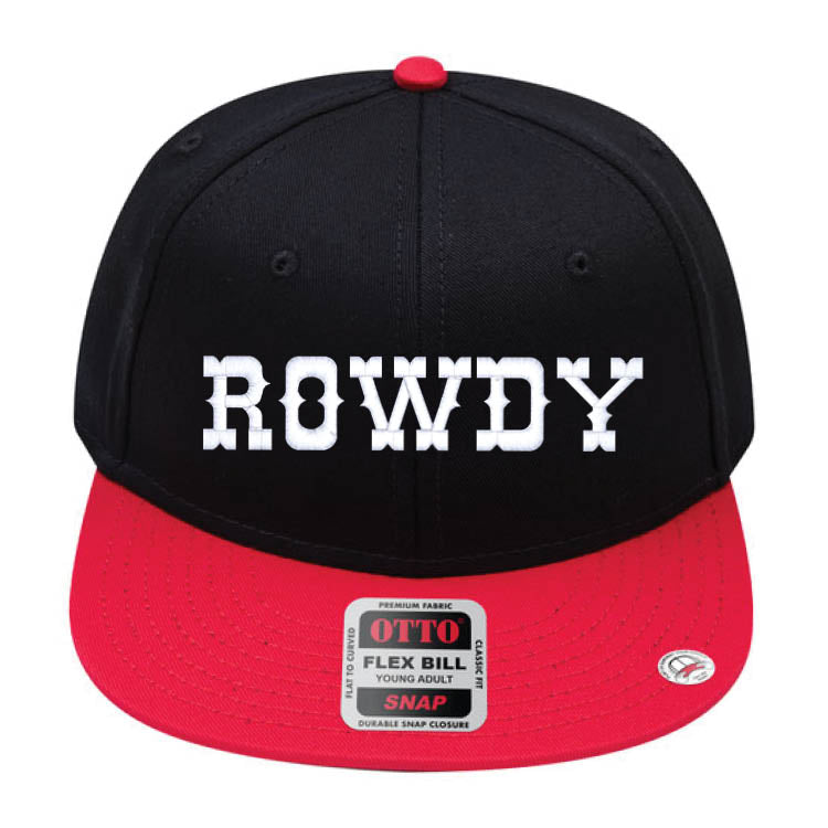 ROWDY Embroidered Young Adult/Youth Flat Bill Hat