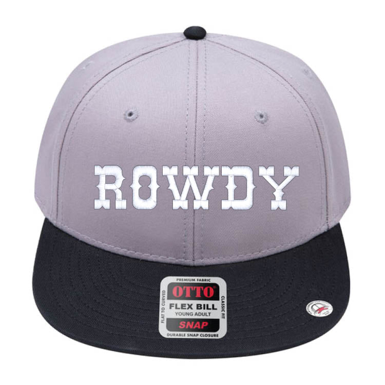 ROWDY Embroidered Young Adult/Youth Flat Bill Hat