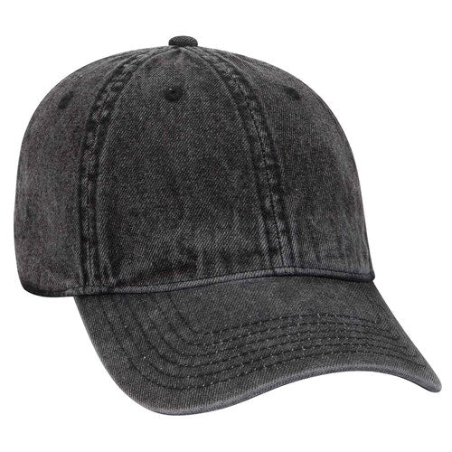 Stone Washed Black Denim Custom Embroidered Hat