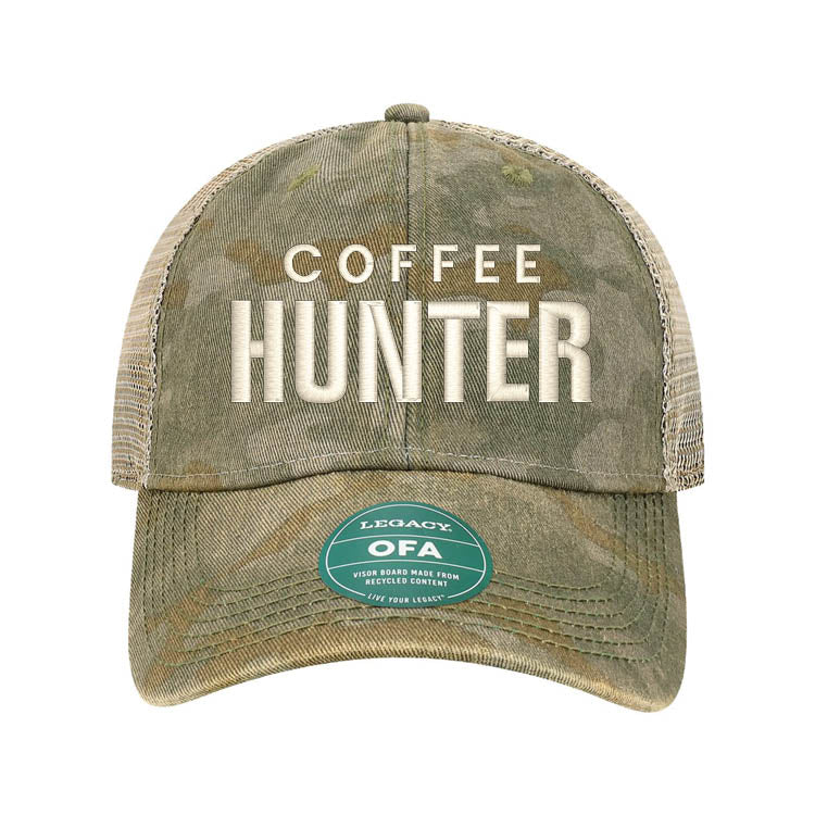 COFFEE HUNTER Embroidered Camo Hat
