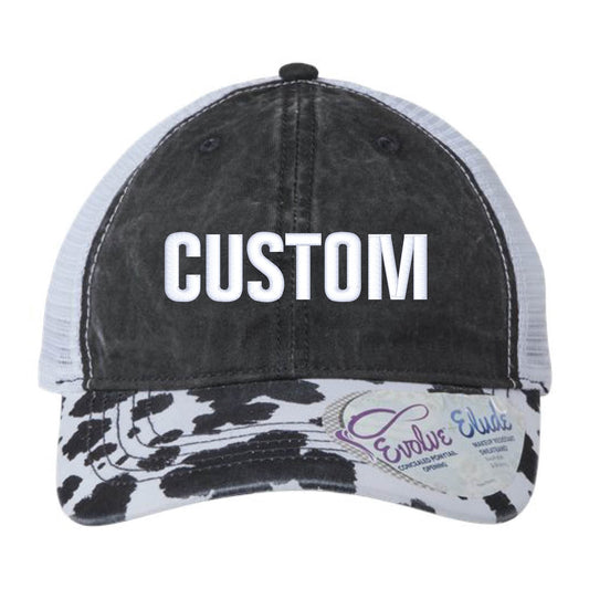 Cow Print Women's Hat Custom Embroidery