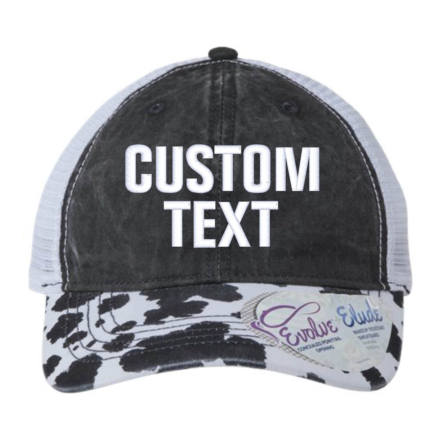 Cow Print Women's Hat Custom Embroidery