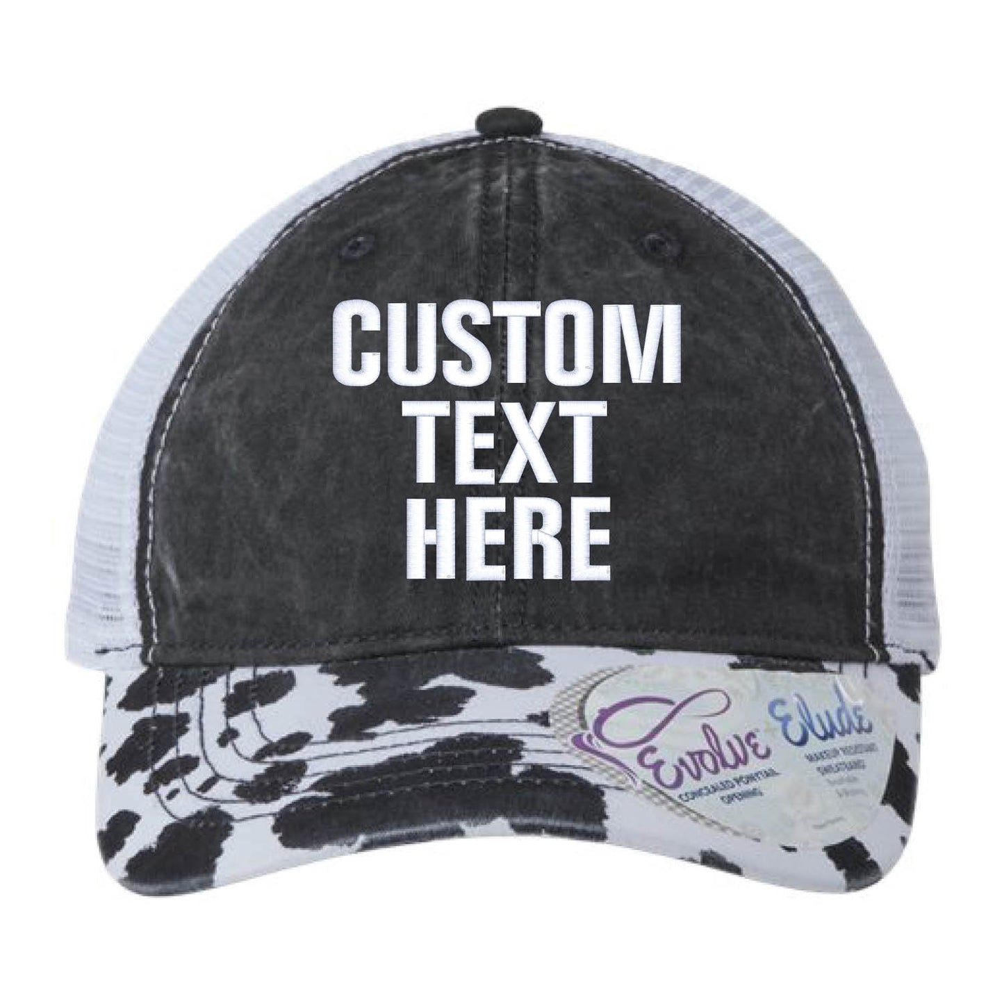 Cow Print Women's Hat Custom Embroidery