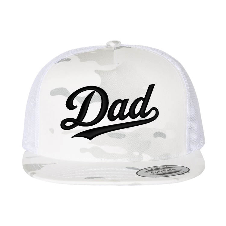 DAD White Camo Flat Bill Hat