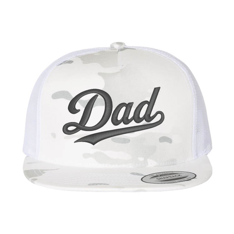 DAD White Camo Flat Bill Hat