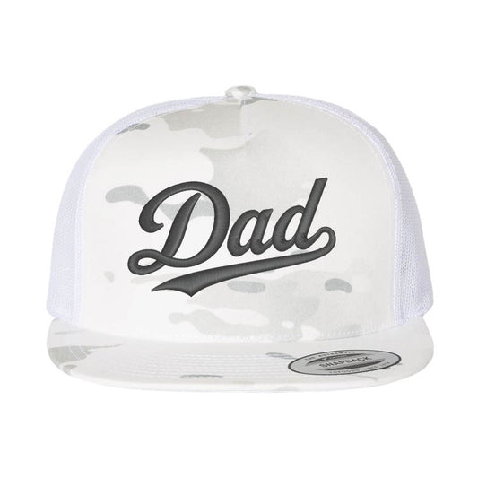 DAD White Camo Flat Bill Hat