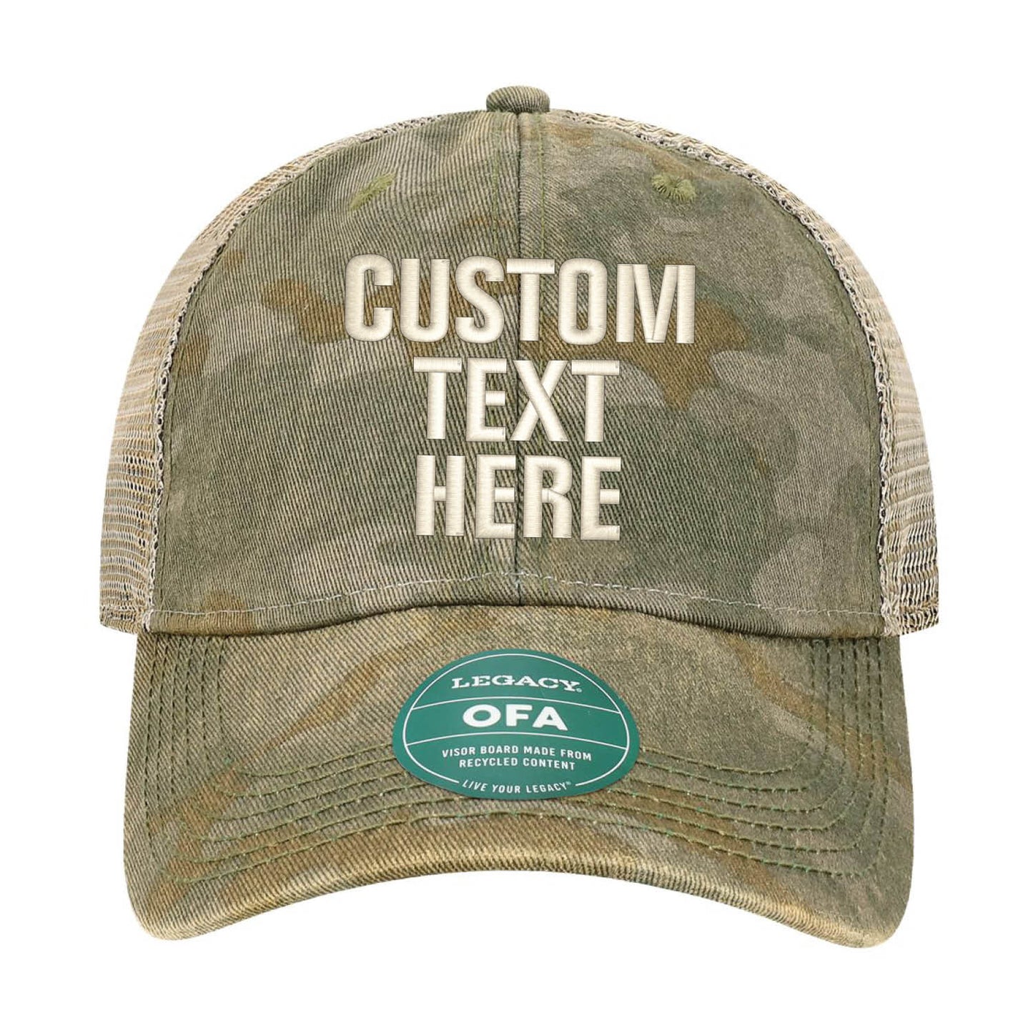Legacy Java Camo Mesh Back Unstructured Cap Custom Embroidery