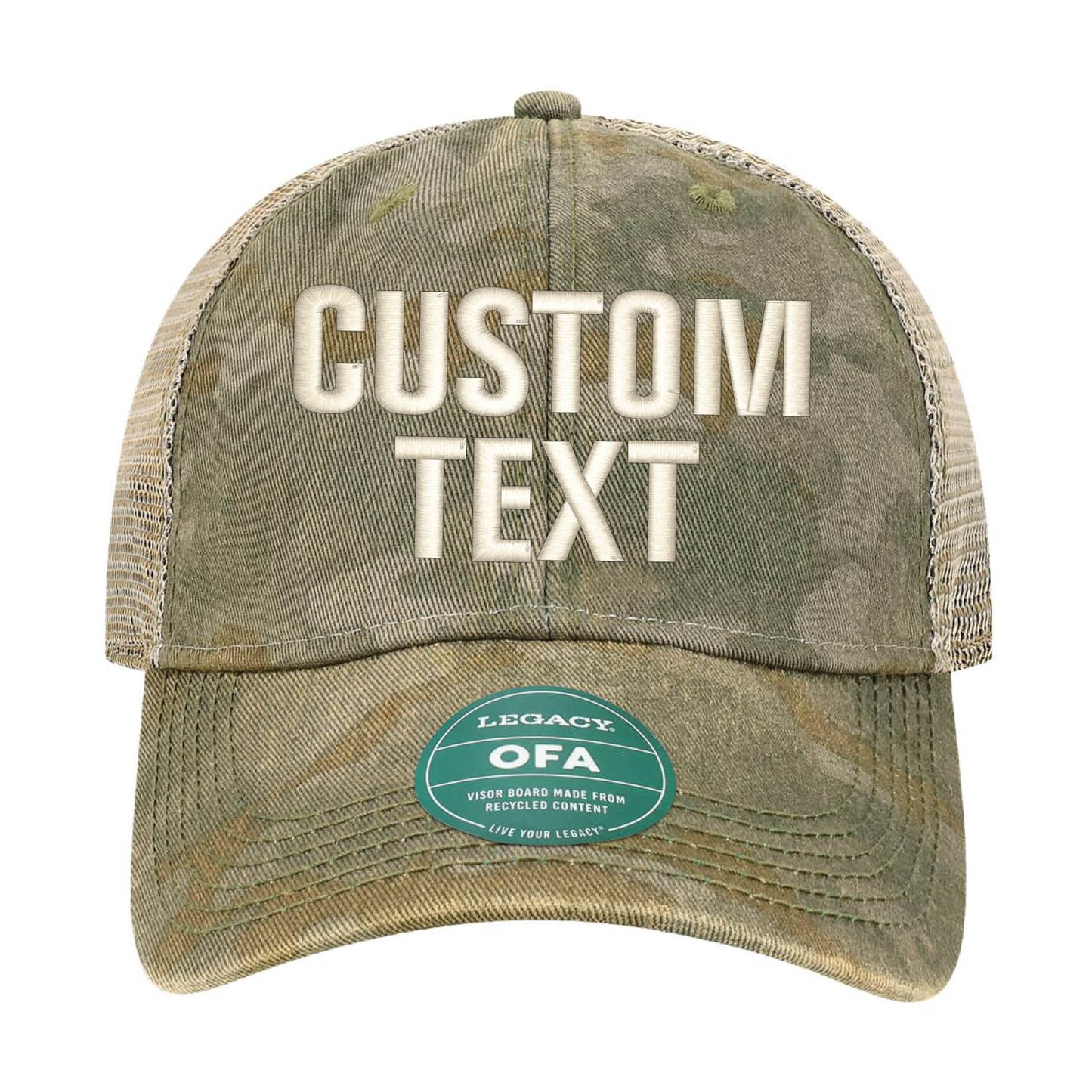 Legacy Java Camo Mesh Back Unstructured Cap Custom Embroidery